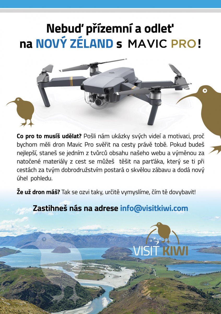 Odleť na Nový Zéland s dronem